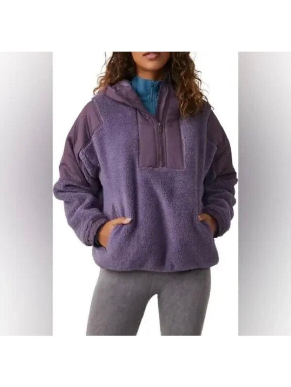 Free People FP Movement Purple Fleece Hoodie XS